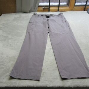 EMS Pants Women 12R Gray Wind Belted Pockets Roll-Up Cargo Hiking Outdoor 36x32